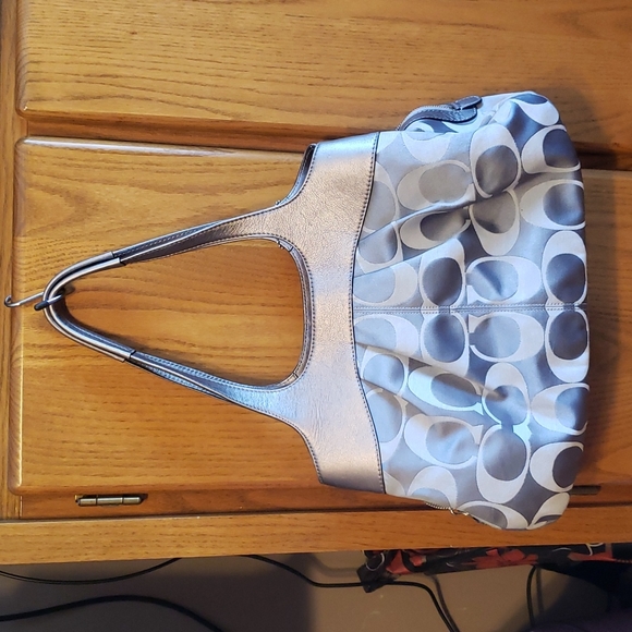 Coach Silver Canvas satchel - Picture 2 of 5